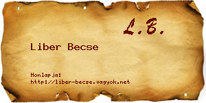 Liber Becse névjegykártya